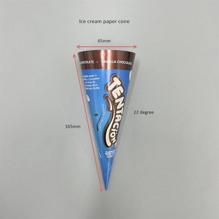 Ice Cream Paper Cone Sleeve Aluminium Foil Cone
